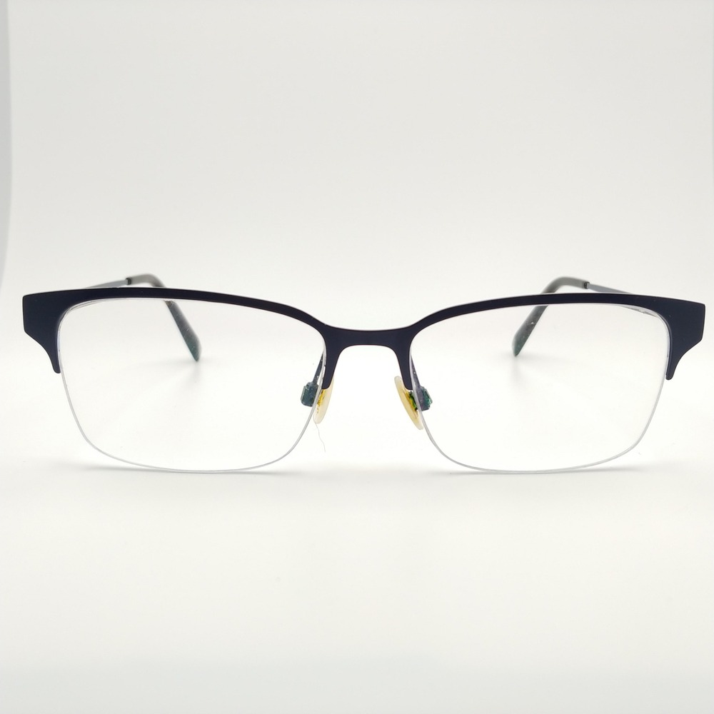 Warby Parker Eyeglasses 55-17-145 Navy Blue James W 2250 Semi-Rimless Frame